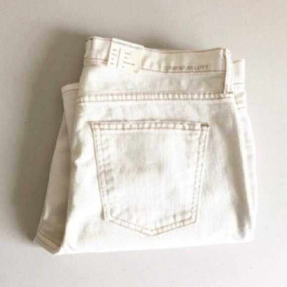 Current / Elliott Kick Jean 32 NWT Electric Destroy Ankle Cropped Distressed - Picture 10 of 12